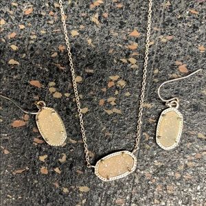 Kendra Scott earrings and necklace.